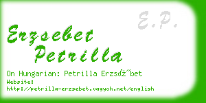 erzsebet petrilla business card